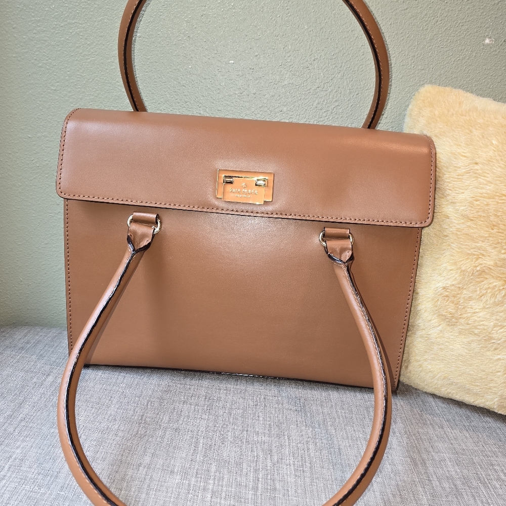 Euc kate spade hardwood pl Sinclair tote bag camel color unique